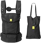 LÍLLÉbaby Serenity All Seasons 6-in-1 Ergonomic Baby Carrier, Newborn to Toddler (7 to 45lbs), Lumbar Support with Convertible Tote, Black