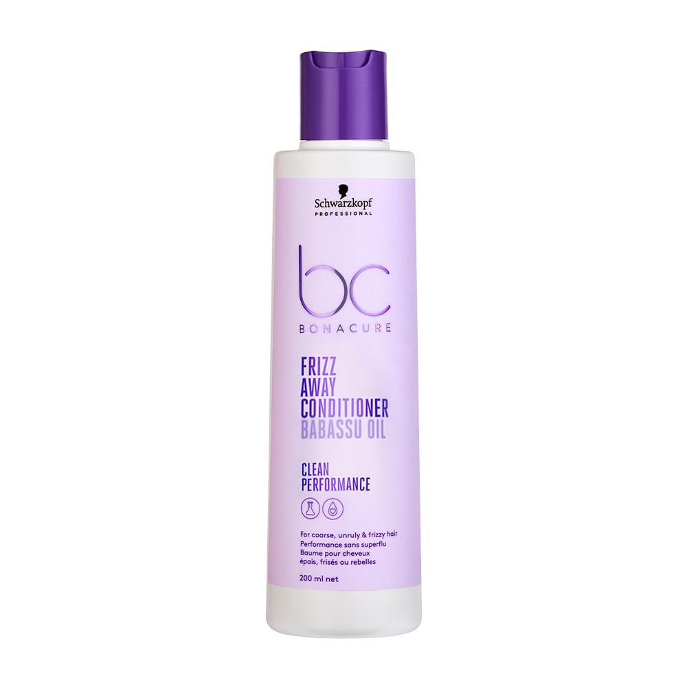 Schwarzkopf Professional Bonacure Frizz Away Conditioner for Men & Women | Anti-Frizz & Smoothing Formula with Babassu Oil | Deep Nourishment for Silky, Manageable Hair (200 ML)