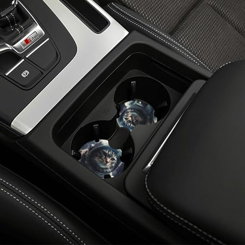 Posavasos para auto universal 2 piezas de neopreno negro miniatura 6