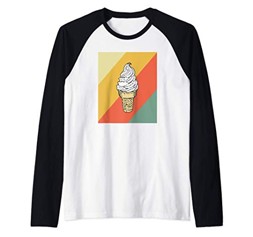 Pick a Flavor: Retro Ice Cream Cone T Shirts- Cute Vintage Camiseta Manga Raglan