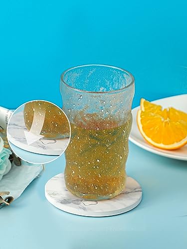 image for LIFVER Absorbent Coaster Sets of 4, Drink Coasters with Holder, White 