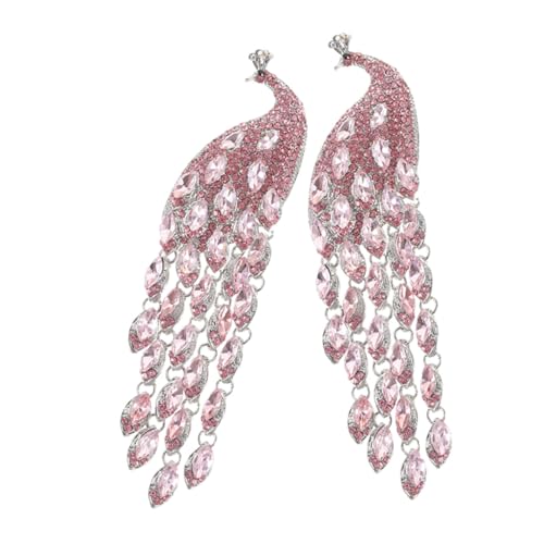 Broches paon vintage aux longs plumages et cristaux, accessoires féminins d'une grande élégance