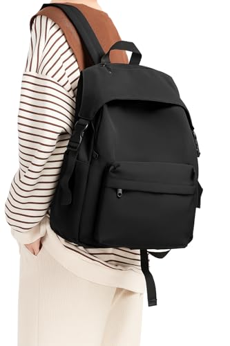 Image of School Backpack for Teen Girls, Boys Waterproof High School Backpack for Student Bookbag College Backpack for Women Men Casual Daypack Travel Aesthetic Backpacks Black