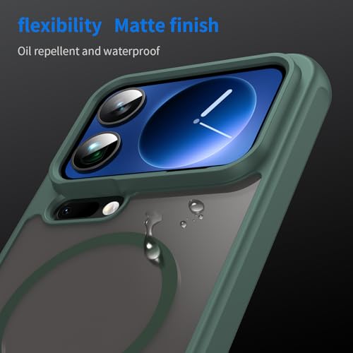 Image of Compatible with Xiaomi 17 Pro Max Case Cover,Compatible with MagSafe,Anti-Fall,Compatible with Xiaomi 17 Pro Max 5G 2509FPN0BC Cell Protective Phone Case Green