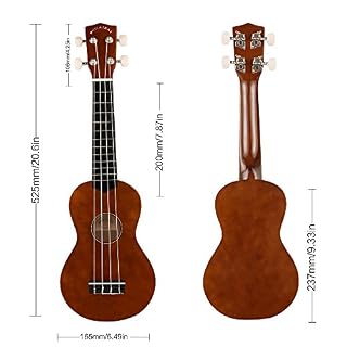 POMAIKAI Ukulélé soprano en bois arc-en-ciel pour débutants 53,3 cm avec housse de transport pour enfants, étudiants et débutants 21 inch (marron) - Les Beatles, Paul McCartney, John Lennon, RIngo Starr, George Harrison POMAIKAI Ukulélé soprano en bois arc-en-ciel pour débutants 53,3 cm avec housse de transport pour enfants, étudiants et débutants 21 inch (marron) – Image 2