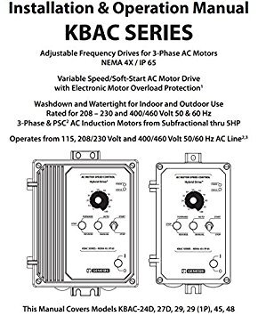 KBAC Series Installation and Operation Manual Cover