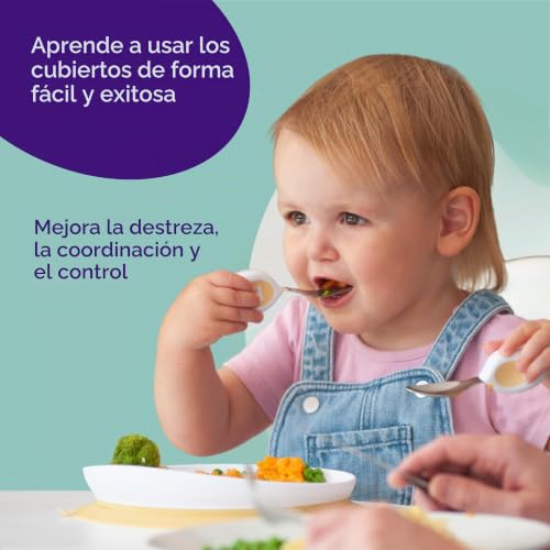 Miniatura 2 de Doddl Utensilios Para Niños Pequeños, Juego De Cucharas Y Cuchillos Ergonómicos De Acero Inoxidable Para 1 A 3 Años, Sin Bpa, Apto Para Lavavajillas, Rosa Viejo