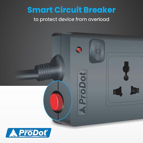Image of Prodot 4 Universal Sockets Surge Protector with 2.5m Heavy-Duty Copper Cord | Up to 2500W (250V~10A) I 350 Joules Protection I Automatic Overload Protection I Shock-Proof ABS Body I Home & Office Use