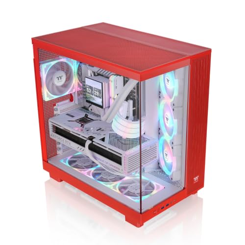Image of Thermaltake View 380 XL TG ARGB; 4x120mm ARGB Lite Fans Included; 360mm Radiator Support; 420mm GPU Clearance; Hidden Connector Support; Dual Chamber; Flaming Orange; CA-11E-00MRWN-00