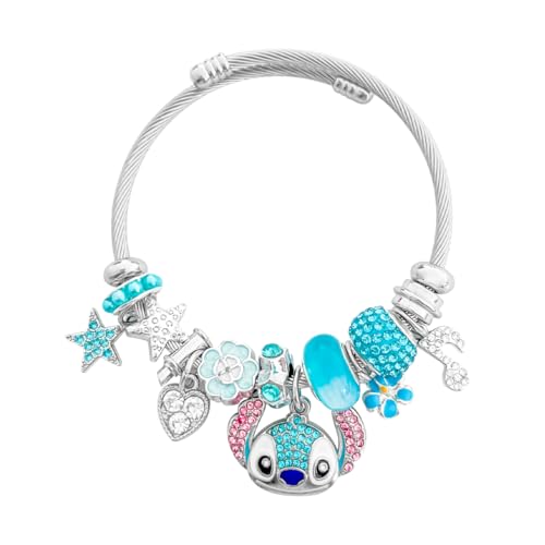 AmaaLeaf Cute Anime Cartoon Charm Bracelet Adjustable Bangle Jewelry Set Gifts for Women on Birthdays Holidays (1)