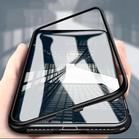 MILLION CASES® Back Cover Case for iPhone Xs Max Shockproof Protective New Electronic Auto-Fit Magnetic Glass Case(Black)