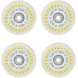 Ruedas Patines Con Luz Decathlon CENPEK 4 ruedas de patines en línea con LED, ruedas brillantes luminosas duraderas para deslizamiento, 60 mm, amarillo