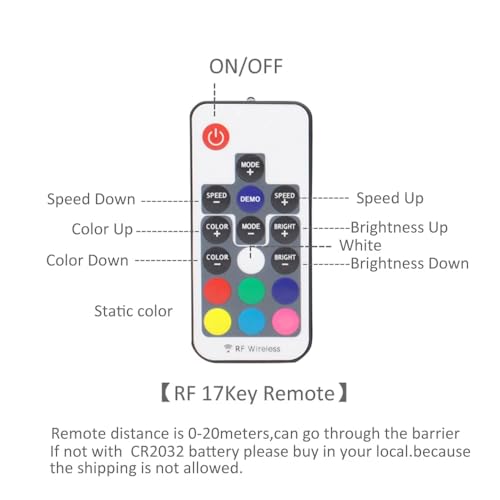 Image of DC12V RGB Controller Mini RF17 Button Remote Control Wireless Large 4-Pin RGB Controller for PC Computer Case ARGB 5050 LED Strip Lighting