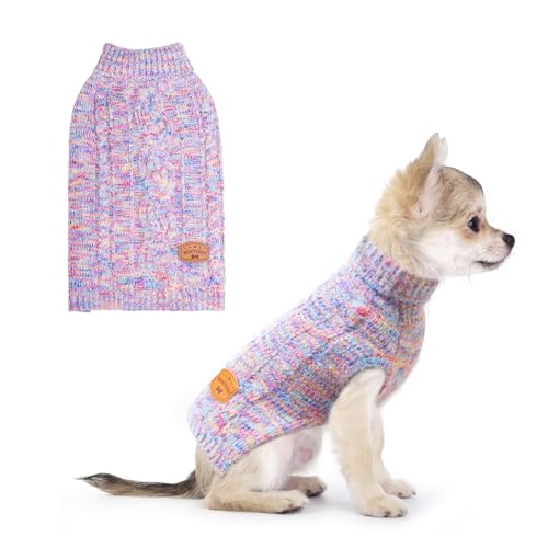 Image of BEAUTYZOO Dog Sweaters for XX-Small Dogs, Knit Clothes with Harness Hole