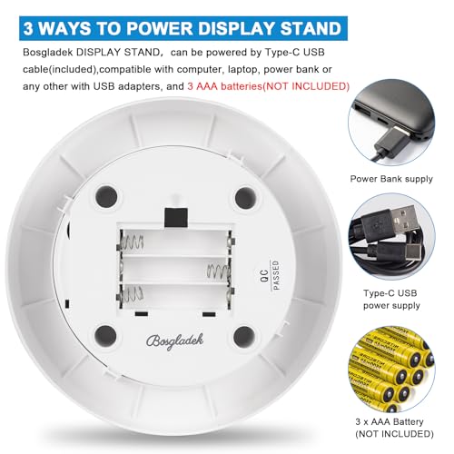 Image of 360 Electric Rotating Platform with Type-C Cable, 6.3in / 15lb Motorized Rotating Display for Jewelry Photography Products Live Show Video shoot, Mushroom Rotating Stand for 3D Model Cake White