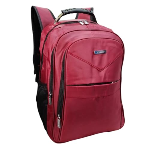 Mochila De Costas com Cabo de Aço e Compartimento para Notebook Escolar Trabalho Faculdade Viagem (Vinho)