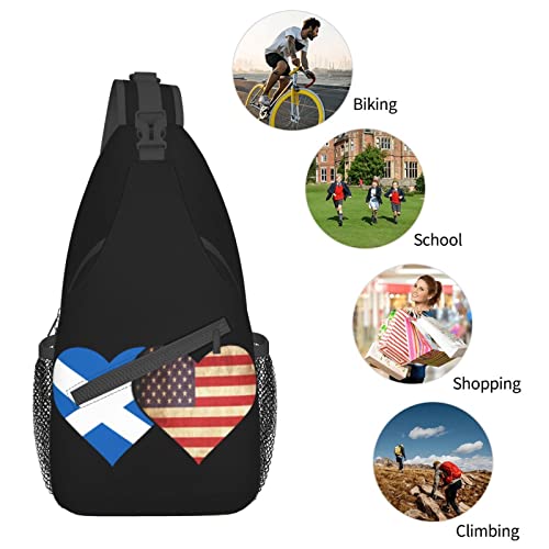 Mochila bandolera unisex con banderas de Escocia y EE.UU. miniatura 7