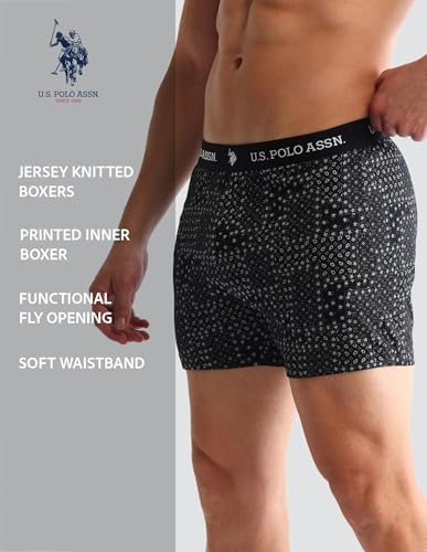 Image of U.S. Polo ASSN. Mens OEX09 Comfort Regular Fit Solid Boxers - Pack of 2