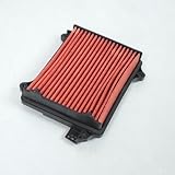 Un filtro de aire de papel adaptable de la marca POWERFLUX nuevo en papel de color rojo. Equivalente HFA1209 y CAF0209. Sustitución de la referencia original HONDA 
