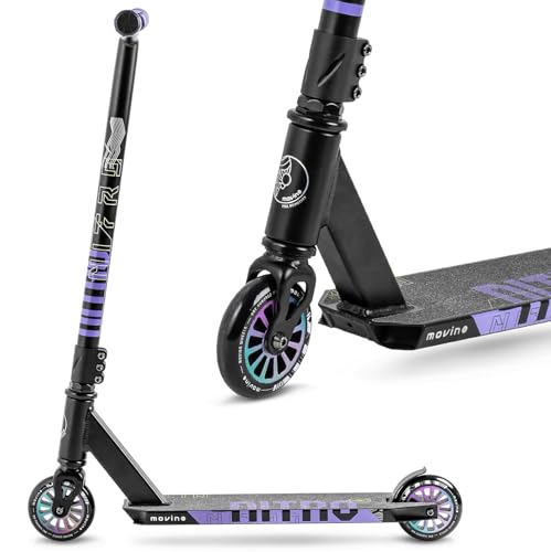 Movino Nitro Stunt Scooter Profesional Freestyle Scooter Adolescentes y Adultos Patinete ABEC9 con Rueda de 100mm Cubierta de Aluminio 6061 Capacidad de Carga: 100 kg