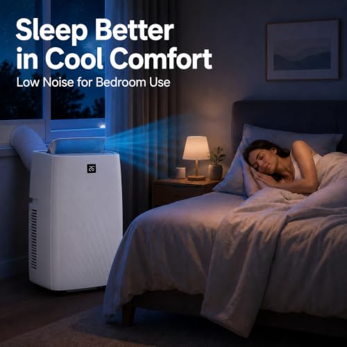 Image of 14000 BTU Portable Air Conditioners, 4-in-1 AC Unit with Cooling, Fan, Dehumidifier and Sleep Modes, for Rooms Up to 750 Sq.Ft, Remote Control, 24H Timer, Window Kit for Bedroom Apartment Dorm