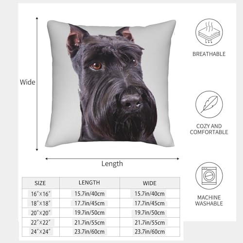 Housses de coussin imitation lin schnauzer x2 : protégez et sublimez vos canapés