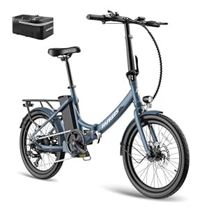 Fafrees Elektrische fiets, 603 WATTHOURS opvouwbare elektrische fietsen, 36V 16,75Ah afneembaar batterijpedaal tot 90 km, 250 W e-bike voor volwassenen, woon-werkverkeer met 7 versnellingen, F20 LIGHT