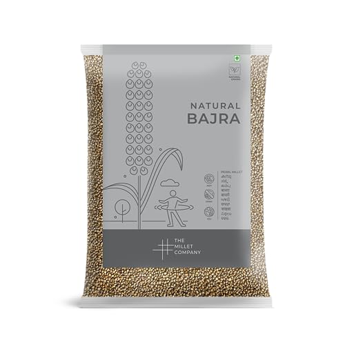 The Millet Company Pearl Millet, Whole Grain Natural Bajra Gluten Free, High Fiber Millets, Healthy Food Alternatives Raw & Grown in India (35.2 Ounce)