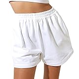 FULA-bao Women Summer Cotton Athletic Shorts Casual High Waist Sweat Shorts Comfy Lounge Running Gym...