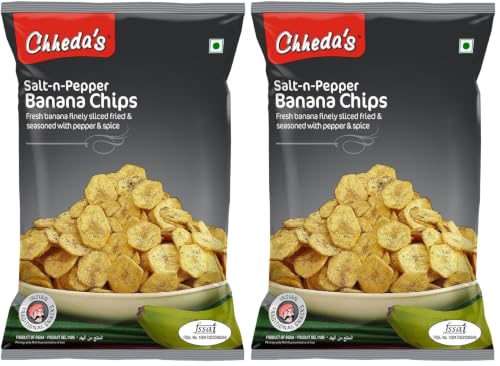 Image of Chheda's Salt N Pepper Banana Chips - Crispy Banana Chips (350g Pack of 2)