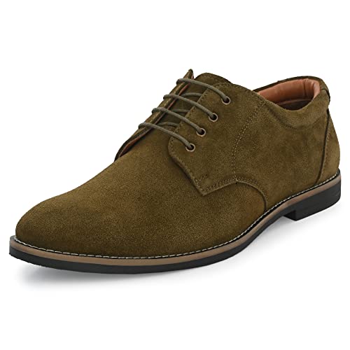 Image of Auserio Men's Suede Leather Derby Lace Up Formal Shoes | Anti Skid Sole & Waxed Laces| Antimicrobial & Heat-insulating| Memory Foam Padded Insole | Shoes for Office & Parties (SSE 013.014.015.016.017)
