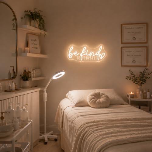 Image of Be Kind to Yourself Neon Sign USB Dimmable LED Neon Light for Wall Decor Bedroom Home Office Beauty Room Man Cave Dorm Classroom Decor, Gift for Teen Girls