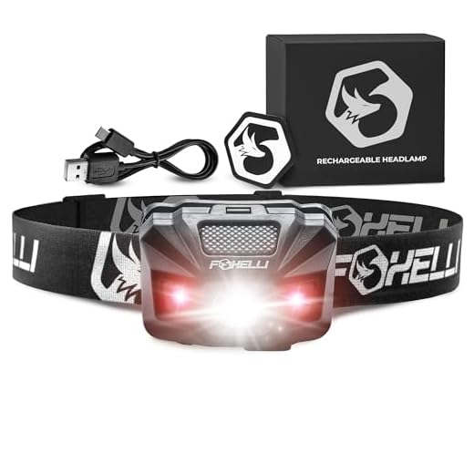 Foxelli USB Rechargeable Headlamp Flashlight - 180 Lumen, up to 40 Hours of Constant Light on a Single Charge, Bright White Led + Red Light, Compact, Easy to Use, Lightweight & Comfortable Headlight