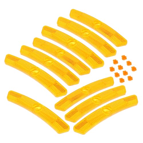 INOOMP 10pcs Compact Bicycle Reflectors High Visibility Warning Stickers for Night Riding Durable Reflective Markers for Bikes and Motorbikes Essential Safety Accessories