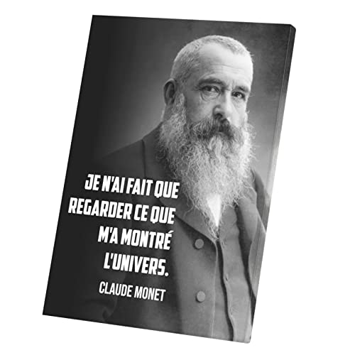 Tableau Décoratif Monet avec Citation Inspirante | Toile Imprimée 60x85 cm