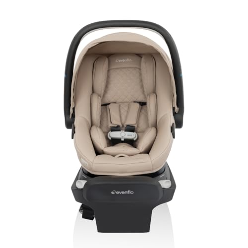 Image of Evenflo Revolve180 LiteMax NXT Rotating Rear-Facing Lightweight Preemie and Infant Car Seat 3-30lbs. with SensorySoothe. Easy Install with Base (Topaz)