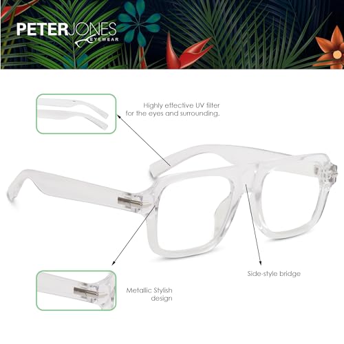 Image of Peter Jones Square Unisex Large Blue Light Blocking UV Protected Computer /Gaming Glasses (3754F)