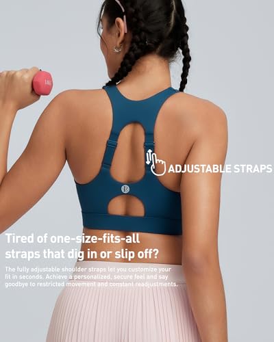 Image of RUNNING GIRL Sports Bras for Women High Support, Adjustable Straps High Impact Racerback Bra with Hook Closure Molded Cup