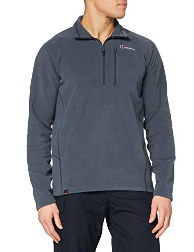Berghaus Men's Prism Micro Polartec Half Zip Fleece, Added Warmth, Extra Comfortable, Carbon, L
