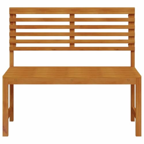 Banco de jardín de madera resistente exterior de 100cm para terraza 6