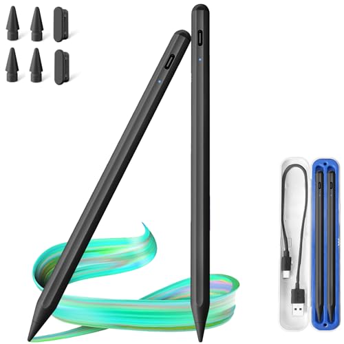 Image of 2 Pack Stylus Pen for iPad Apple:Fast Charge for iPad Pencil Apple Pen with Palm Rejection Tilt Sensitivity - Pen for iPad 10 /9 /8 /7 /6, iPad Pro 12.9 inch /11 inch /13 inch M4, iPad Mini 6 /5, iPad Air 5 /4 /3 /M2 Black