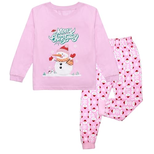GRPSKCOS Kids Christmas Pajamas Toddler Kids Sleepwear Boys Girls Santa Claus Pajamas Winter Nightwear 2-12 Years