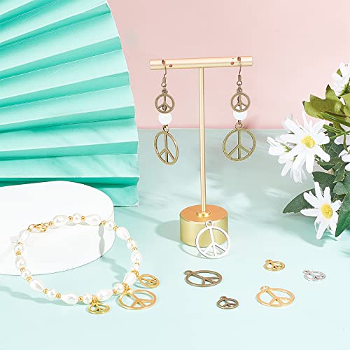 SUPERFINDINGS 120Pcs 6 Style Peace Sign Symbol Charms Pendant Vintage Alloy Peace Charms Jewelry Peace Pendants Peace Sign Necklace Bracelet Pendants for Jewelry Making - Image 2