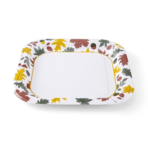 Image of Glad Square Disposable Paper Plates, Falling Foliage, 10 Inch, 58 Ct, 6-Pk