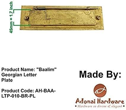 Adonai Hardware "Baalim Georgian Brass Letter Plate - Polish Lacquered