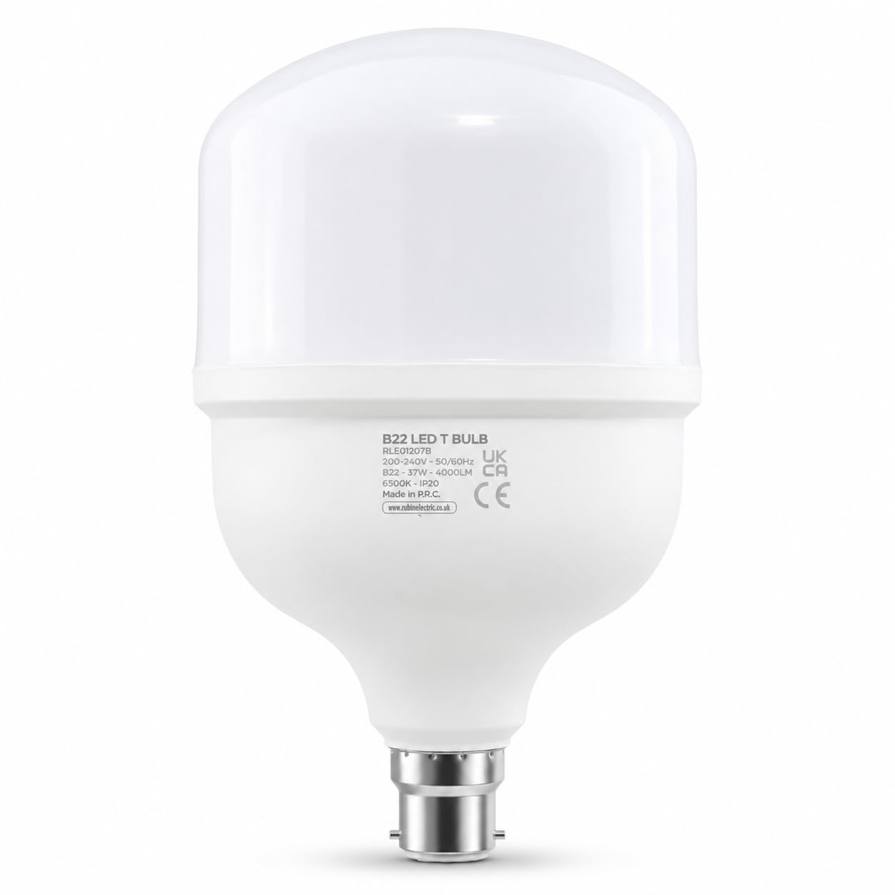 Demsun LED Super Bright T Bulb Bayonet Cap B22, 6500K Daylight White, Large High Lumen Energy Saving Lamp, 270° Beam Angle, Indoor Home Garage Warehouse Lighting, 18W 28W 37W 45W Options (37W = 230W)