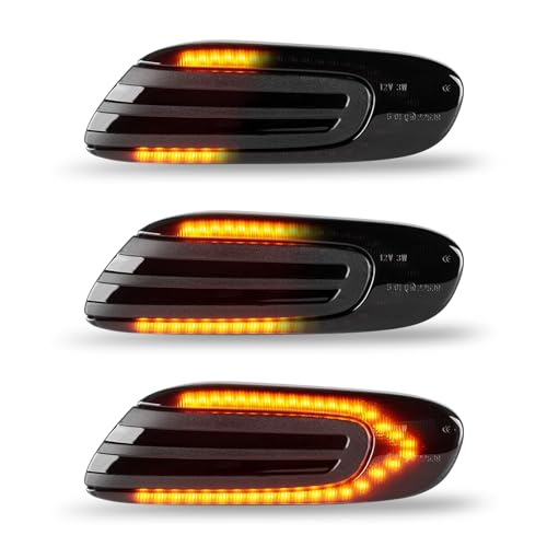 njssjd Indicatori laterali a LED dinamici compatibili con Mini Cooper F55 F56 F57 LCI2 2022-up Amber Flowing Side Marker Indicatore di direzione Ripetitore Lampade Sequenziali Lampeggiatori