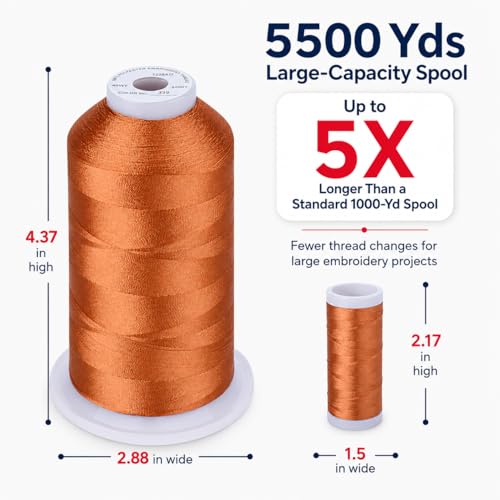 Image of Simthread Embroidery Machine Thread 5000M 40WT Polyester, Clay Brown 339 | 5000M 40WT polyester thread feeds smoothly for home or commercial embroidery projects.
