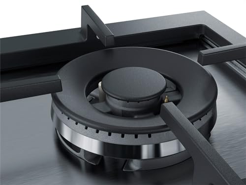 Table de cuisson gaz encastrable Siemens design acier inoxydable noir