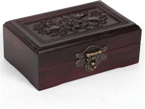 KEuLen Joyero de Madera, Caja Joyero, Joyero Madera, Caja de joyería for Anillos Caja de joyería Vintage Caja de Almacenamiento de Madera Maciza